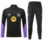 Kids Barcelona 1/4 Zipper Sweat Kit(Top+Pants) Black 2026/27 - minejerseys
