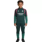 Kids Real Madrid 1/4 Zipper Sweat Kit(Top+Pants) Green 2026/27 - minejerseys