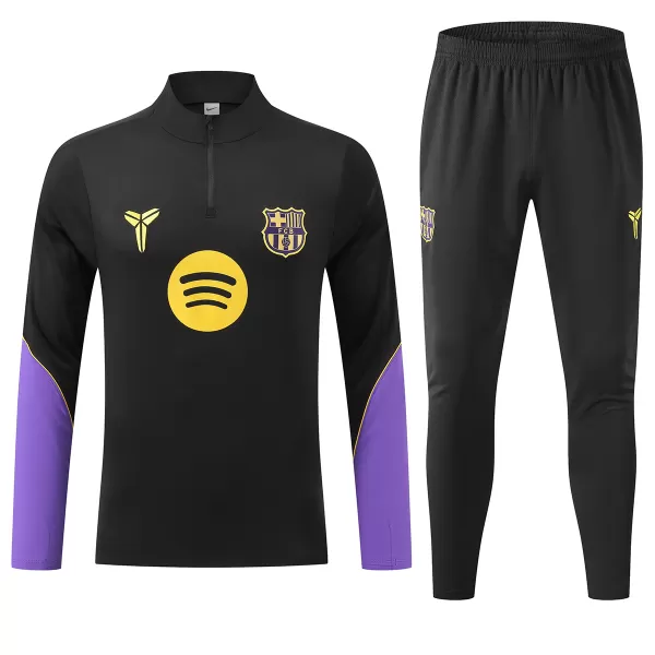 Barcelona 1/4 Zipper Sweat Kit(Top+Pants) Black 2026/27 - minejerseys