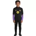 Kids Barcelona 1/4 Zipper Sweat Kit(Top+Pants) Black 2026/27 - minejerseys