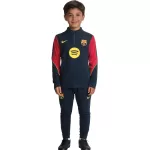 Kids Barcelona 1/4 Zipper Sweat Kit(Top+Pants) Navy 2026/27 - minejerseys