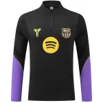 Kids Barcelona 1/4 Zipper Sweat Kit(Top+Pants) Black 2026/27 - minejerseys