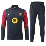 Kids Barcelona 1/4 Zipper Sweat Kit(Top+Pants) Navy 2026/27 - minejerseys