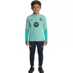Kids Barcelona 1/4 Zipper Sweat Kit(Top+Pants) Green 2026/27 - minejerseys
