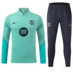 Kids Barcelona 1/4 Zipper Sweat Kit(Top+Pants) Green 2026/27 - minejerseys