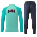 Kids Barcelona 1/4 Zipper Sweat Kit(Top+Pants) Green 2026/27 - minejerseys