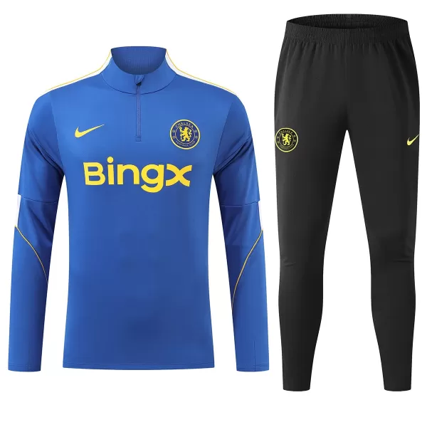 Kids Chelsea 1/4 Zipper Sweat Kit(Top+Pants) Blue 2026/27 - minejerseys