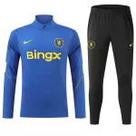 Kids Chelsea 1/4 Zipper Sweat Kit(Top+Pants) Blue 2026/27 - minejerseys