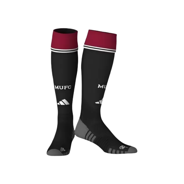Kids Manchester United Home Soccer Socks - Black 2026/27 - minejerseys