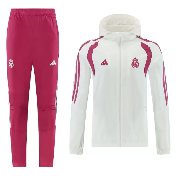 Real Madrid Windbreaker Tracksuit Kit(Hoodie+Pants) White 2026/27 - minejerseys