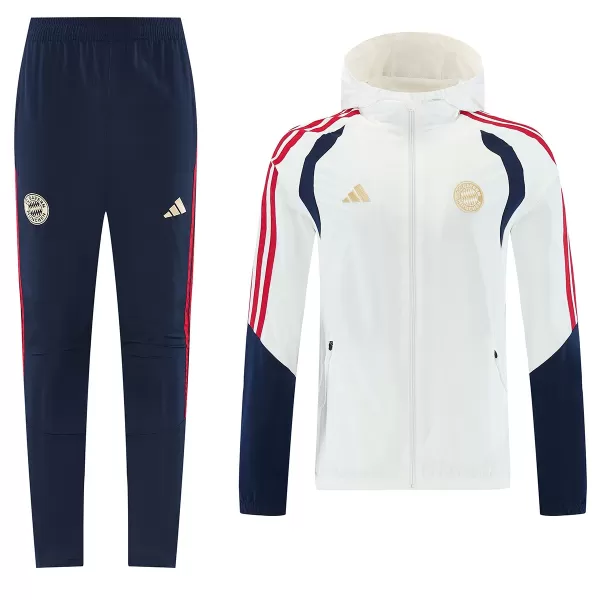 Bayern Munich Windbreaker Tracksuit Kit(Hoodie+Pants) White 2026/27 - minejerseys